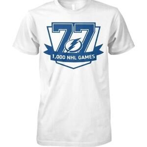 Victor Hedman 1000 Games Hockey Nhl Tampa Bay Lightning Fan Celebration Tee 91